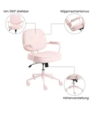 Schreibtischstuhl PARAMUS Kunstleder Pastellrosa_1072417