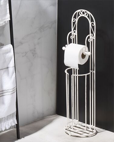 Freestanding Metal Toilet Paper Holder White TEMUCO