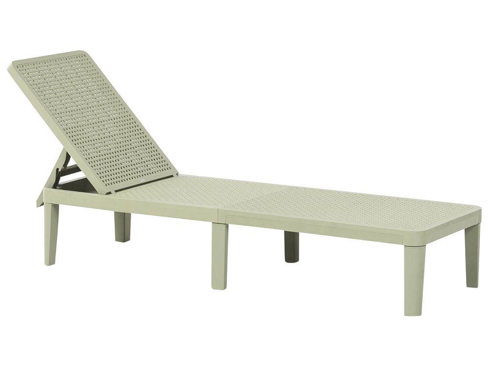Sun Lounger OSSIMO Reclining Synthetic Material Light Green