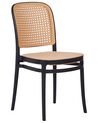 Set of 4 Dining Chairs Beige and Black PLOSE_935324