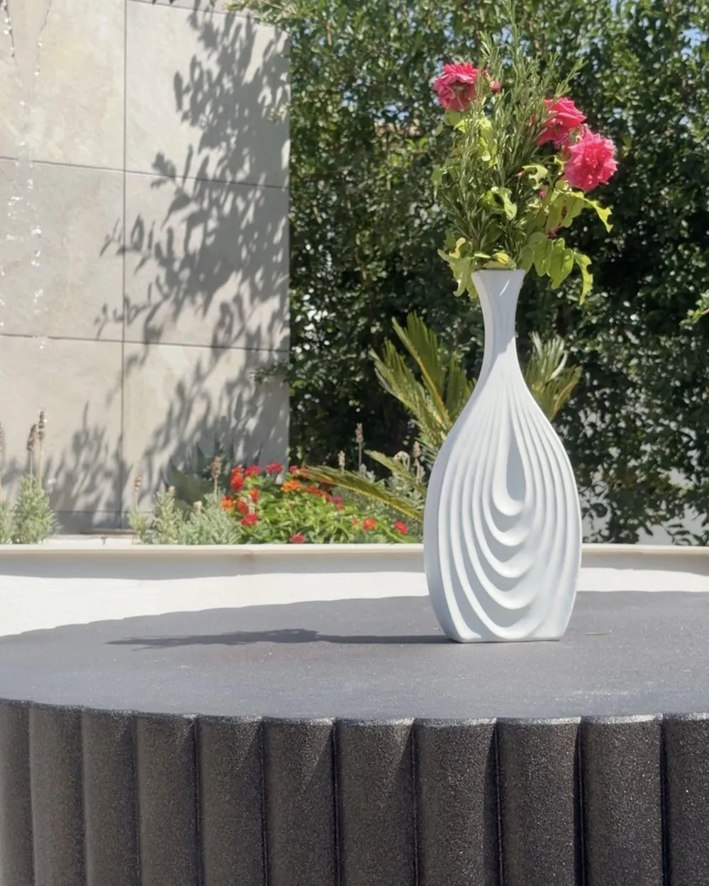 Vase décoratif THAPSUS 39 cm Céramique Blanc_1158700