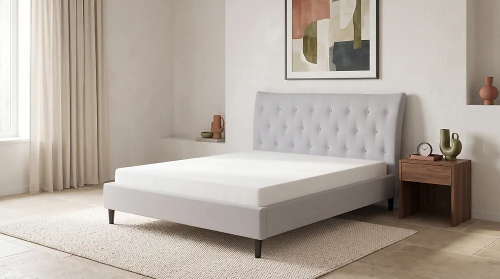 Bed Fabric SAVERNE 160 x 200 cm (EU King Size) Light Grey_1182310
