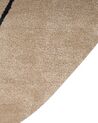 Teppich Viskose beige / schwarz ⌀ 200 cm abstraktes Muster Kurzflor DIGRI_904735