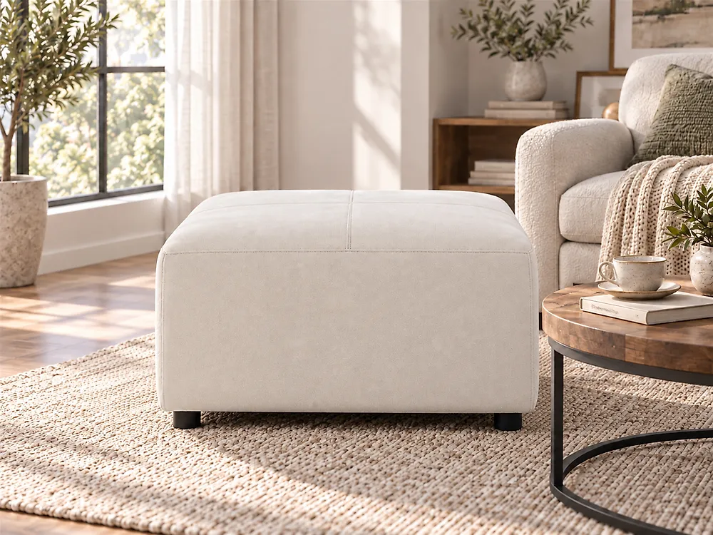 Ottoman KOHLO Fabric Light Beige_1185373