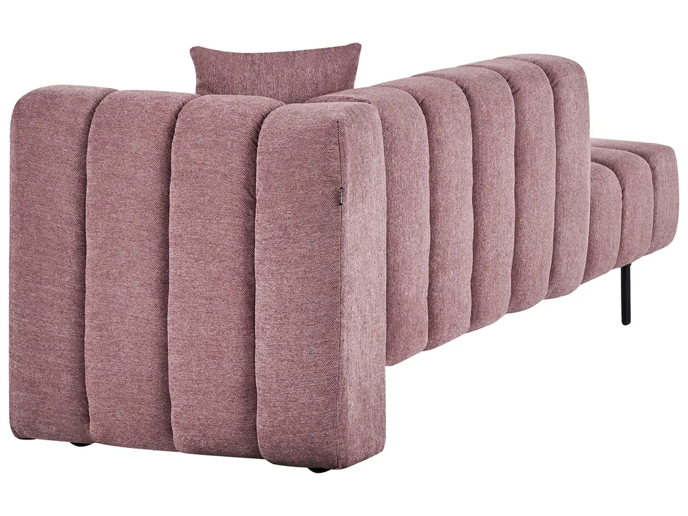 Right-Hand Chaise Longue LANNILS Fabric Pink_942013