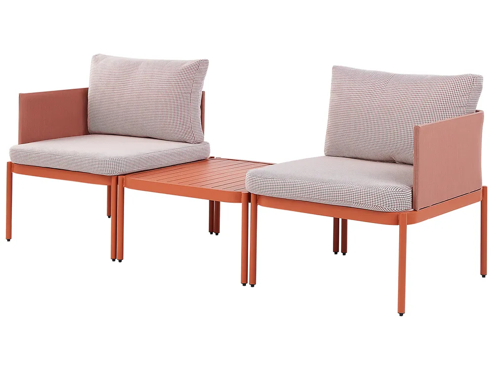 Garden Lounge Set with Table 2 Seater TERRACINA Metal Orange_826668
