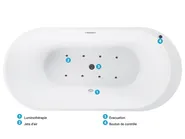 Baignoire balnéo îlot avec LED NEVIS 170 x 80 cm Noir_784349