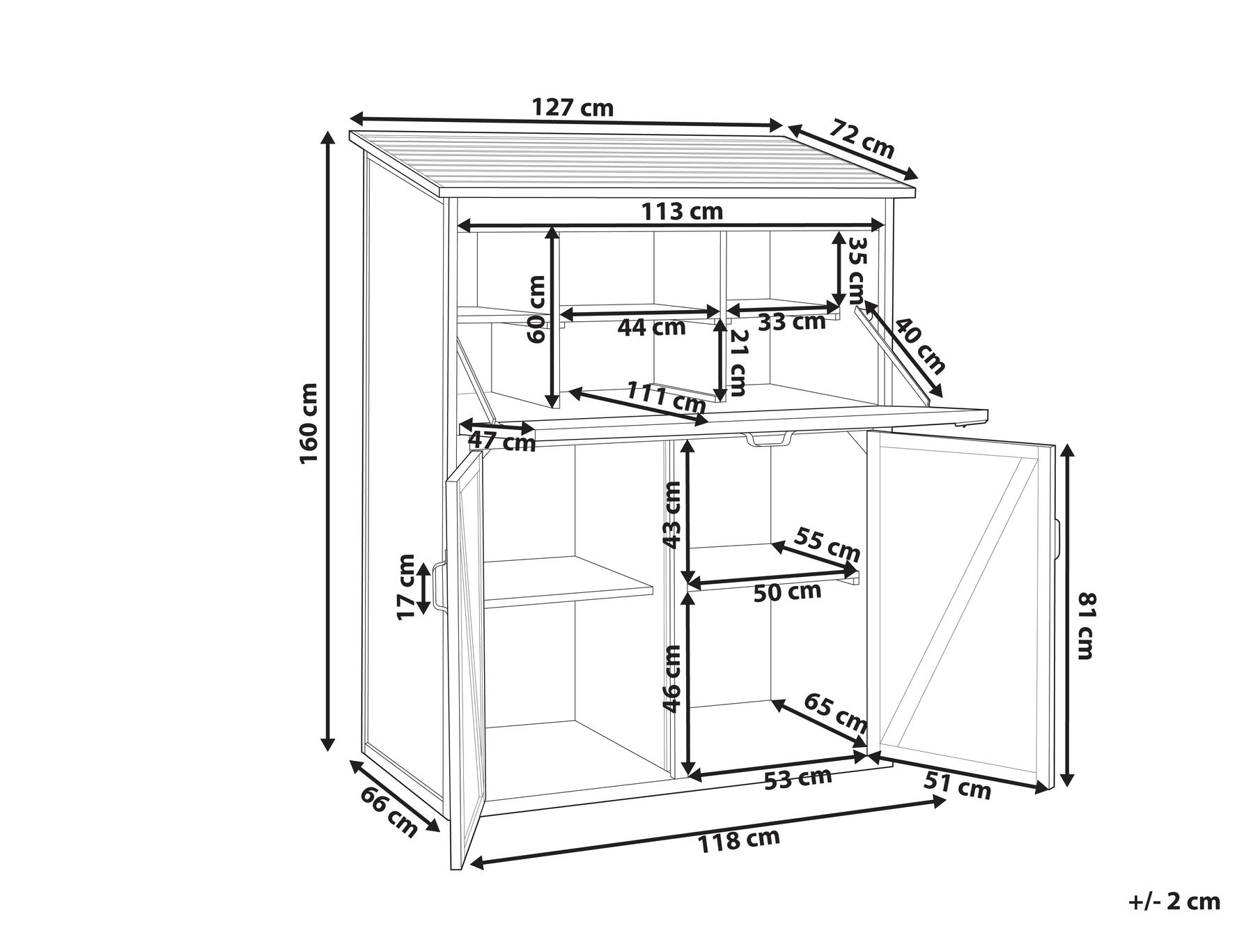 Tool Shed TOFFIA 127 cm 66 cm Fir Wood Brown_1015109