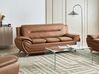 Sofa 3 Seater LEIRA Faux Leather Golden Brown