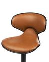 Conjunto de 2 sillas de bar de piel sintética marrón dorado CONWAY II_894572