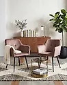 Conjunto de 2 sillas de comedor JASMIN Terciopelo Marrón