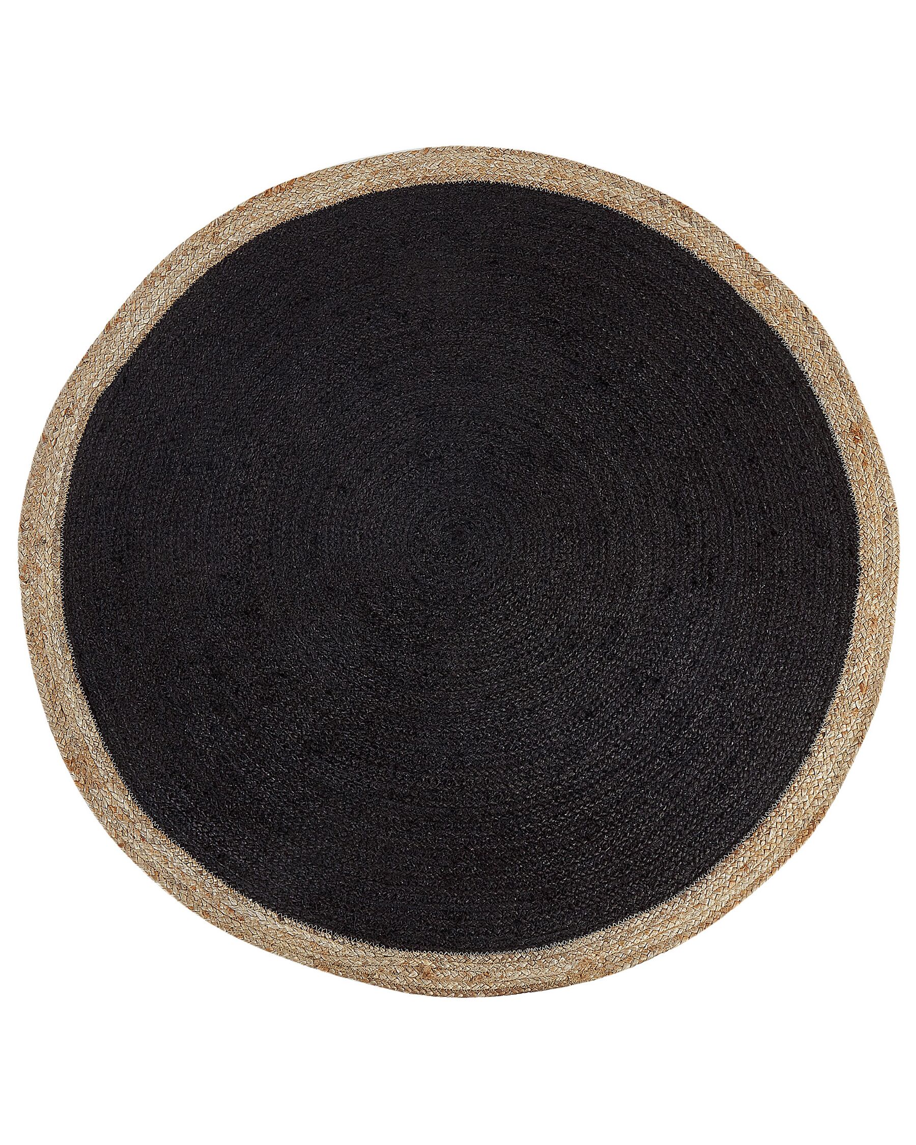 Pyöreä matto juutti musta ⌀ 120 cm MENEMEN_843989