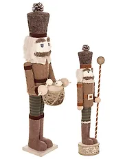 Zestaw 2 figurek dekoracyjnych KOLARI 68/91 cm Dziadek do orzechów Brązowy_1156769