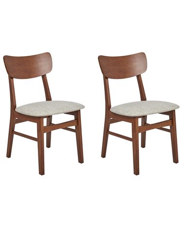 Lot de 2 chaises de salle à manger ANOKA Bois Marron/beige