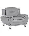 Armchair LEIRA Faux Leather Grey