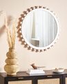 Wooden Round Wall Mirror ⌀ 71 cm White TAZILLY_923546