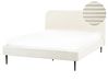 Letto Velluto a coste FLAYAT 160 x 200 cm Bianco sporco