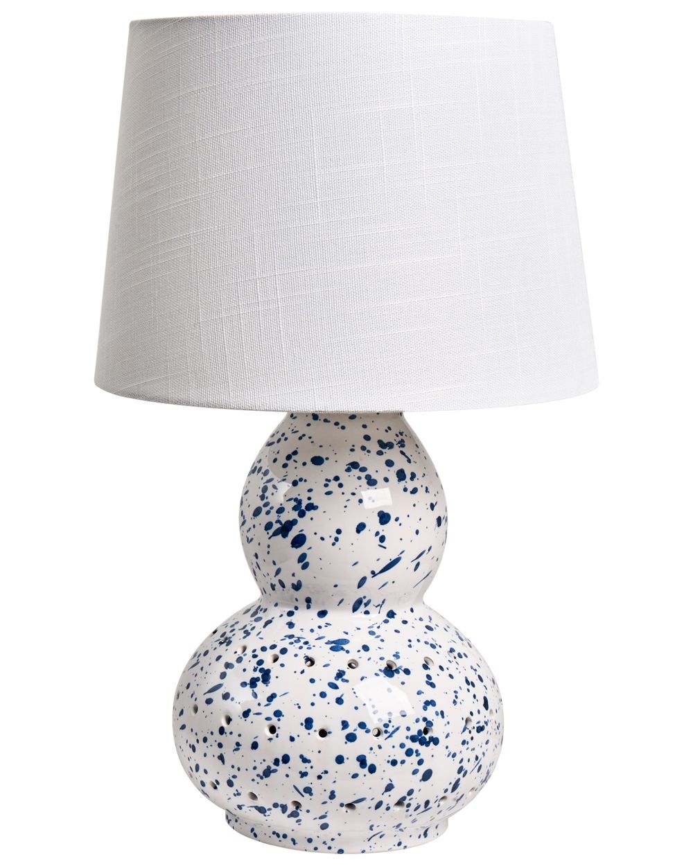 Tischlampe MACAL Keramik Weiß / Blau