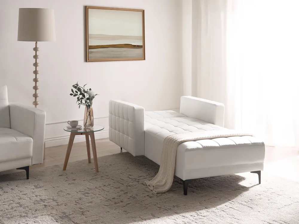Chaise Longue ABERDEEN Faux Leather White_1038792