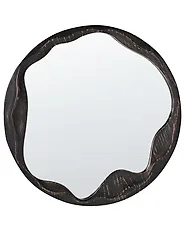 Wall Mirror LANGON 60 cm 60 cm Pine Wood Dark Brown_1188100