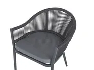 Garden Dining Set 4 Seater MILETO with Cushions Metal Grey_808152