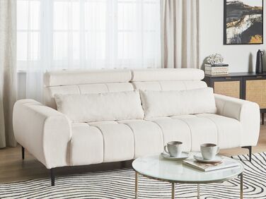 3 Seater Boucle Sofa White VEGAMO