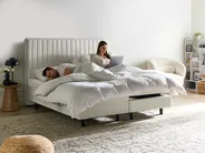Verstelbaar bed Bouclé DUKE II 160 x 200 cm Gebroken wit_1026080