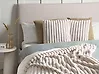 Set of 2 Decorative Cushions RAKYA 45 x 45 cm Faux Fur Light Beige Striped