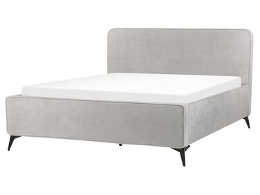 Čalouněná postel 160 x 200 cm světle šedá VALOGNES