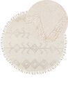 Teppich Baumwolle beige ø 140 cm Kurzflor HARRAN_840591