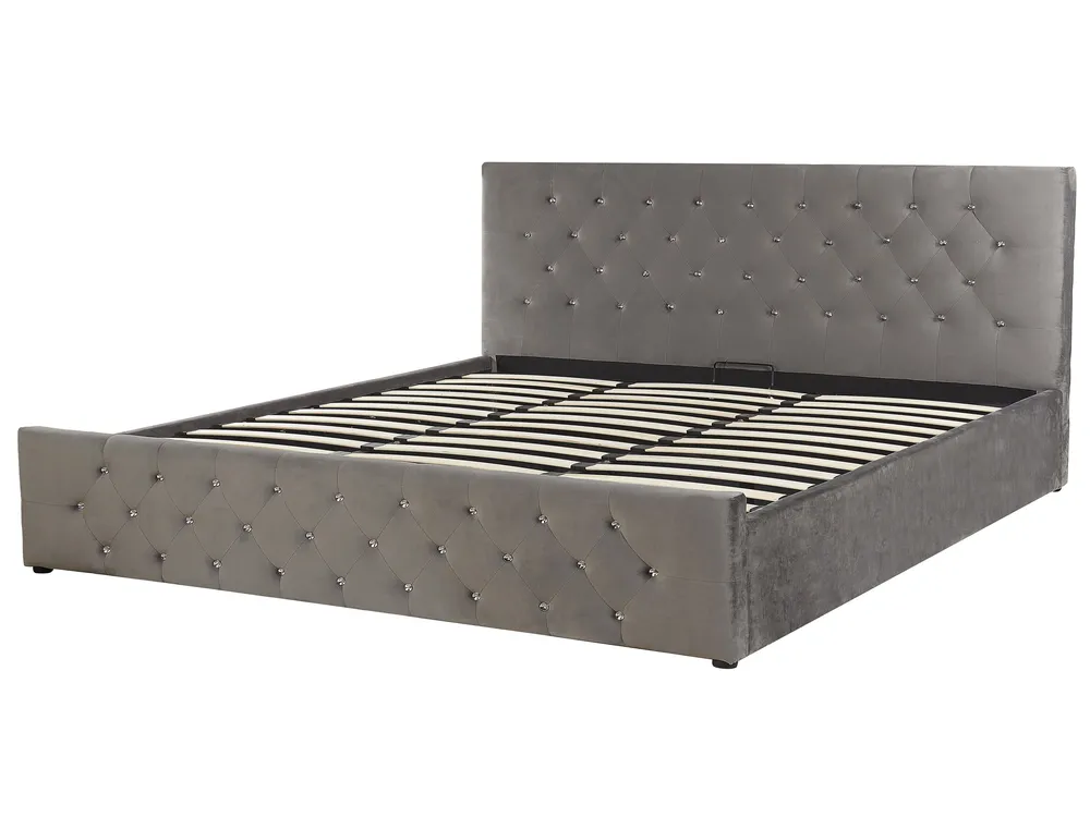 Ottoman Bed AMIENS Velvet Grey 180 x 200 cm (EU Super King)_791278