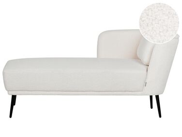 Chaise longue à droite en tissu bouclé blanc cassé ARTHEZE