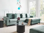 Corner Sofa 4 Seater OSLO Velvet Teal Left Hand_964389