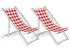 Set of 2 Sun Lounger Replacement Fabrics ANZIO/AVELLINO 113 x 44 cm Red