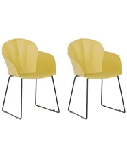 Set of 2 Dining Chairs SYLVA Yellow_783908
