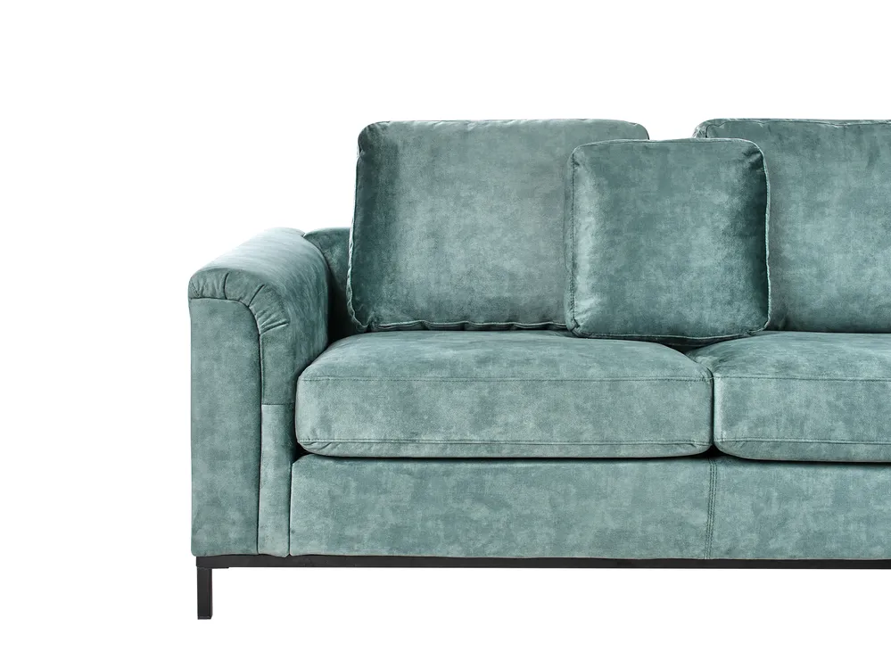 Corner Sofa 5 Seater OSLO with Ottoman Velvet Teal Left Hand_964669