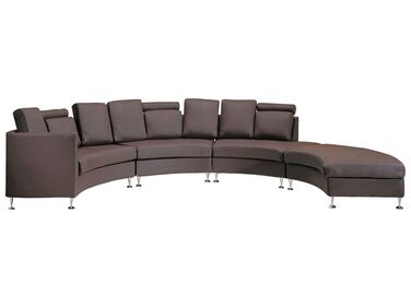 7-istuttava sohva nahka ruskea ROTUNDE