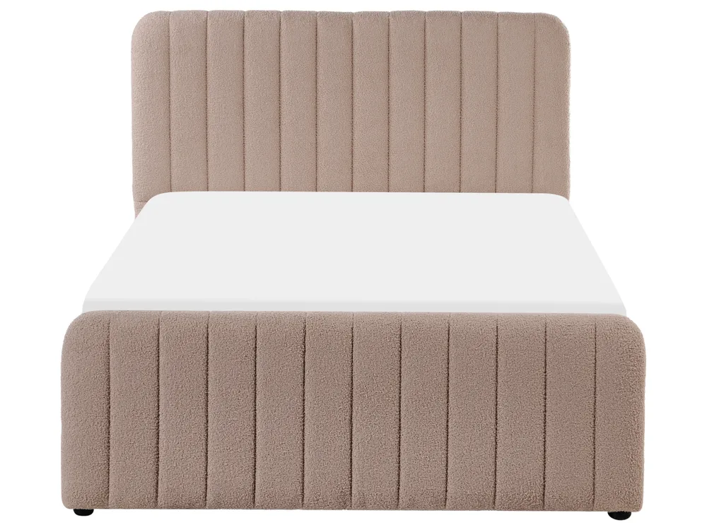 Ottoman Bed LUNAN Boucle Taupe 120 x 200 cm (EU Small Double)_1048510