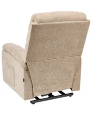 Electric Recliner Chair RISE with Footrest Fabric Beige_938736