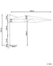 Parasol ogrodowy na wysięgniku 250 cm MONZA Ciemnoszary_700291