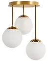 3 Light Pendant Lamp RIANA Glass Metal Brass