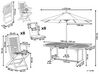 Gartenset Akazienholz hellbraun 8-Sitzer mit Auflagen grau Sonnenschirm MAUI II_927078