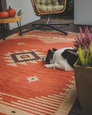 Tapis GAVAR Orange 200 x 300 cm Kilim Coton_1179170