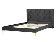 Bed Velvet LIMOUX 140 x 200 cm (EU Double) Black_867213