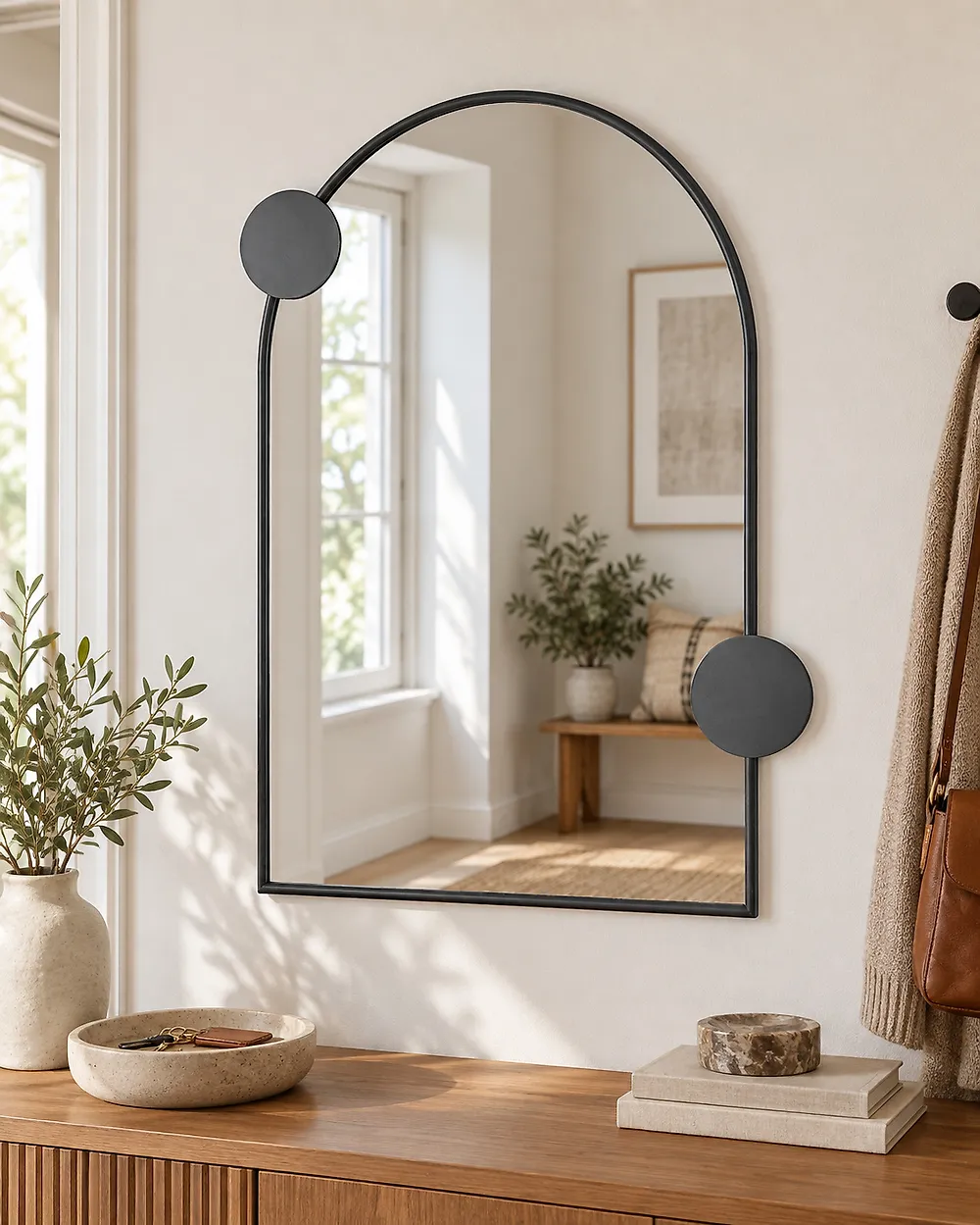 Miroir AULON 69 cm 80 cm Métal Noir_1178791