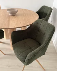 Dining Chair Swivel HAYDEN Boucle Green_1055131