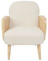 Poltrona tessuto beige e legno chiaro DVENBERG_927175