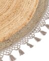 Round Jute Area Rug ⌀ 140 cm Beige and Grey MARTS_869888