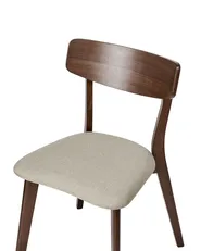 Set of 2 Dining Chairs HOLLY Wood Brown/ Beige_952303