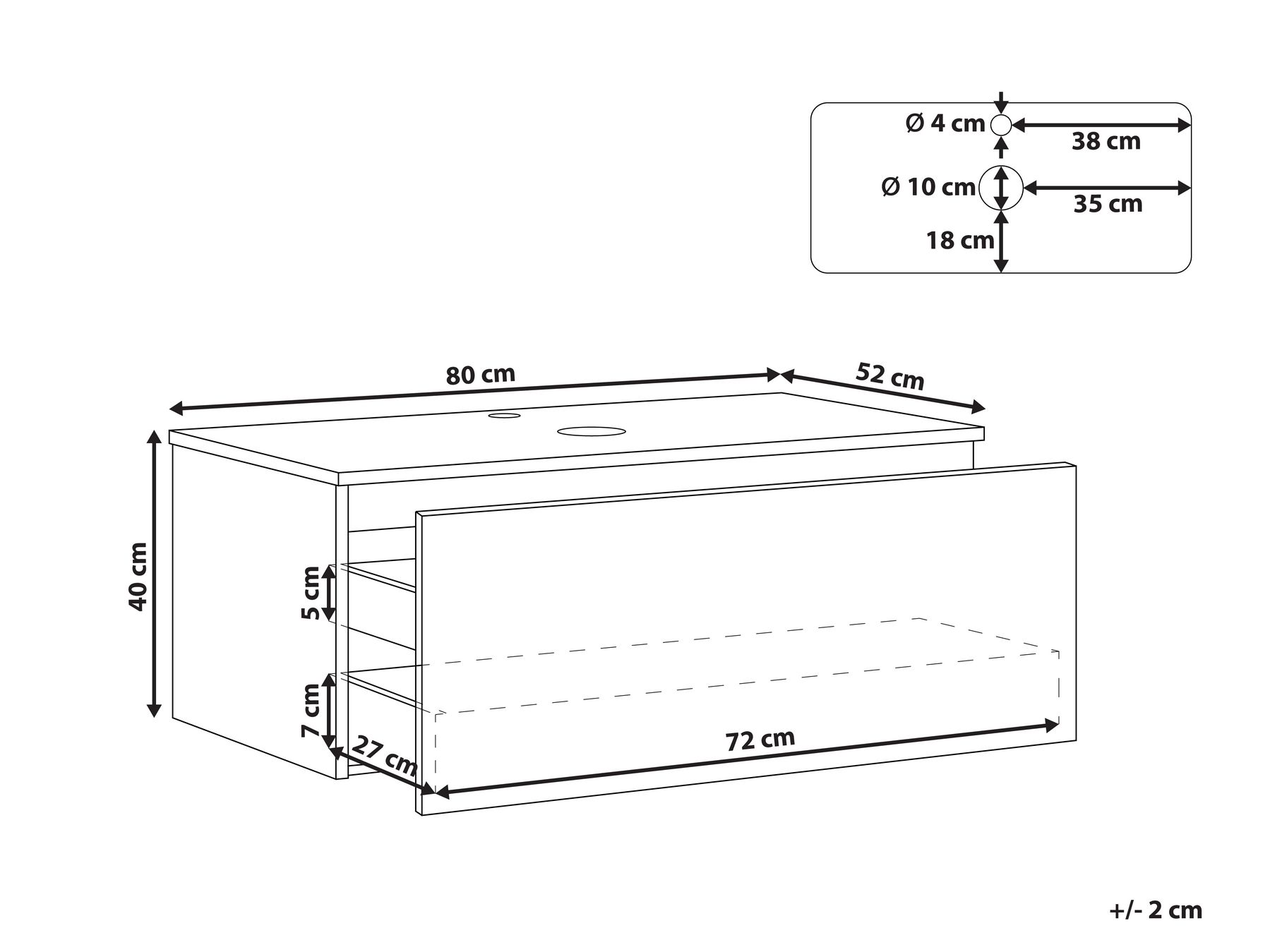 Bathroom Wall Mounted Cabinet 80 x 52 cm Black ALZIRA_935045 Bathroom Wall Mounted Cabinet 80 x 52 cm Black ALZIRA_935045